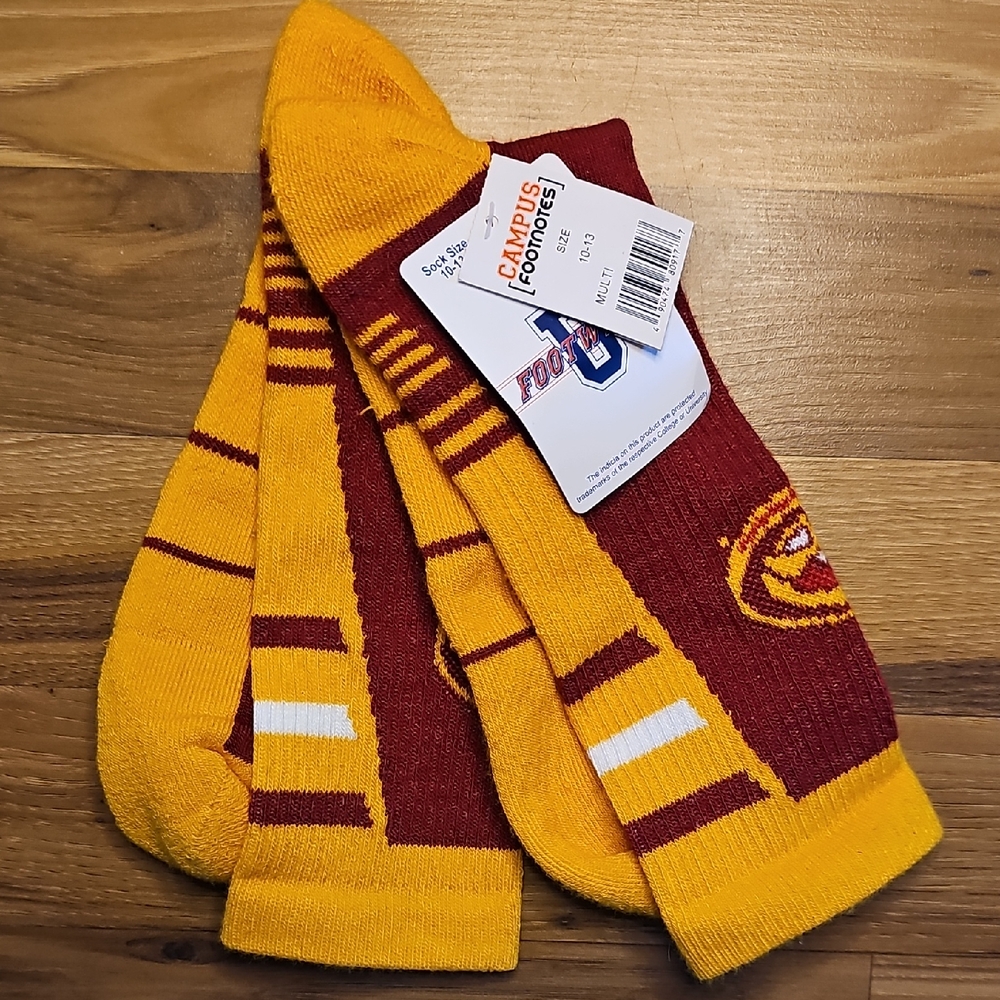Men's Iowa State Official Crew Socks Size 10 - 13 NWT